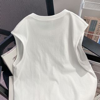 Áo vest không tay phim hoạt hình, bằng cotton nguyên chất, phù hợp mùa hè