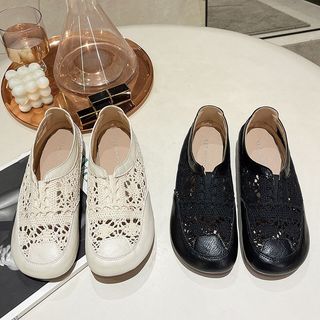 Mùa Hè Phong Cách Mới Dép Mori Nữ Văn Học Baotou Giày Trắng Retro Đế Mềm Thoáng Khí Giày Nữ Lưới Xô Giày