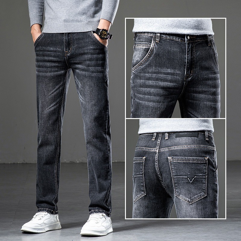 Quần Jean Co Giãn Thẳng Nam Cao Cấp Thường Ngày Công Sở Quần Mặc Và Hợp Thời Trang