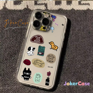 Ốp Lưng Cho IPhone 11 17 16 15 13 14 12 Pro Max 17AIR 15 7 8 Plus X XR Max Bìa mềm trong suốt thời trang Puppy Graffiti