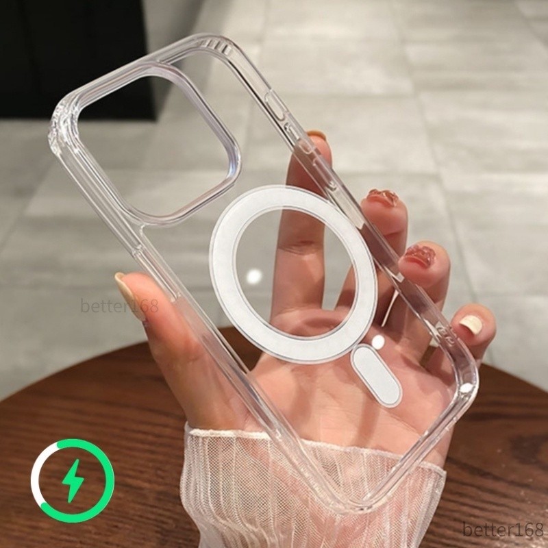 Ốp lưng iphone điện thoại trong suốt hỗ trợ sạc từ tính sạc không dây ip xs/xsmax/11/12/13/14/15/16/17/pro/max/plus