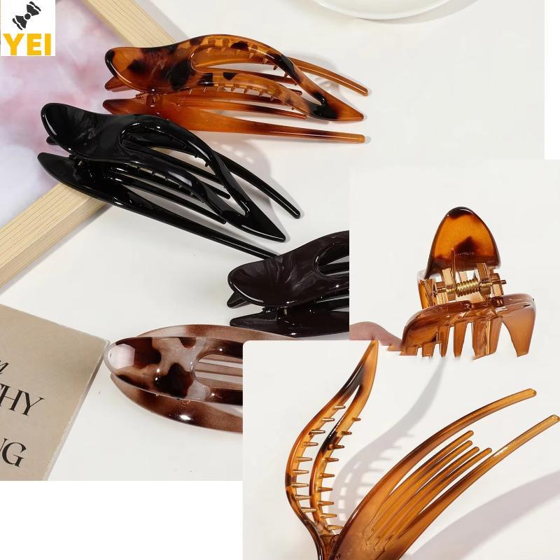 Kẹp Tóc Acrylic Thời Trang cho Bé Gái và Phụ Nữ - Tạo Kiểu Đuôi Ngựa và Cua Barrette