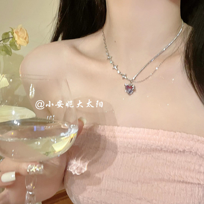 Vòng cổ ngọc trai phong cách Hàn Quốc mới, có bướm xương đòn và dây xích sang trọng