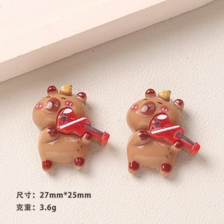 Set Charm Gấu Teddy Năng Động 6 Chi Tiết – Charm Gắn Dép Gấu Nâu Dễ Thương