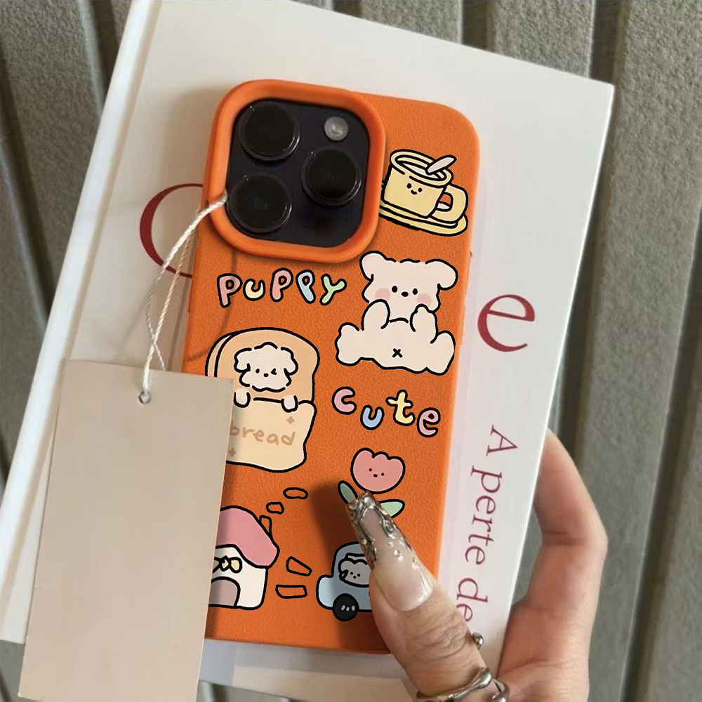 Chó con dễ thương mềm mại hàng ngày cho 16 trường hợp điện thoại iPhone 17Air Vải 14 13 11Pro