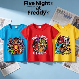 Áo thun Five Nights at Freddy 's cotton hoạt hình áo thun trẻ em màu sắc giản dị hàng đầu thời trang ngắn tay đa năng quần áo