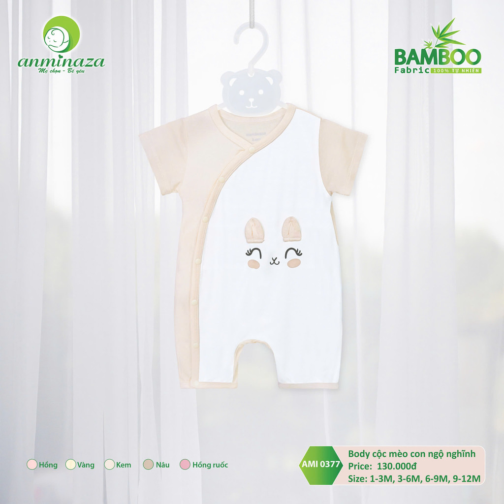Body Cộc Mèo Con Nghộ Nghĩnh Anminaza Vải Sợi Tre Petit Mềm Mịn Thoáng Mát - Hàng Chính Hãng AMI0377