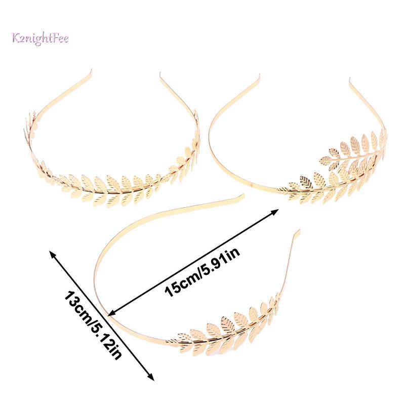 K2nightFee Lá Vàng Mũ Vương Miện Tiara Tóc Vòng Mũ Nữ Thần Đầu Hy Lạp Trang Sức Cô Dâu Cưới Phụ Kiện Tóc VN