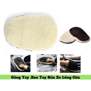 Đôi Găng Tay Lau Xe Lông Cừu – Phụ Kiện Rửa Ô Tô, Xe Máy, Lông Mềm