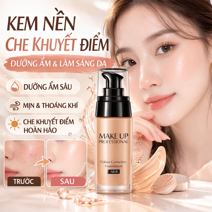 ⚡COD⚡Kem nền/che khuyết điểm/dưỡng ẩm Kem nền tự nhiên/Kem nền lâu trôi/Kem nền tự nhiên dưỡng ẩm và cấp nước
