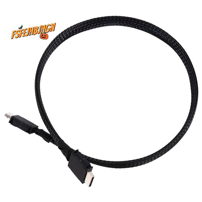 Cáp PCIE 4.0 X4 SAS4 Oculink SFF-8611 Cáp mở rộng mềm bện GPU SSD OCuLink 4X Dây mạ bạc 24Gbps