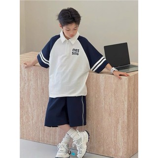 Bộ quần áo bé trai 18-52kg mẫu MESMG. Thiết kế cổ polo cá tính, chất liệu đẹp, thoáng mát. NL14