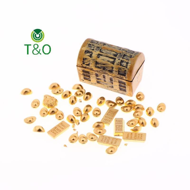 [T & O-t] 1: 12 Nhà Búp Bê Thu Nhỏ Kho Báu Cướp Biển Ngực Thỏi Vàng Thanh Nội Thất Mô Hình Nhà Trang Trí Đồ Chơi Phụ Kiện Nhà Búp Bê [Mới]