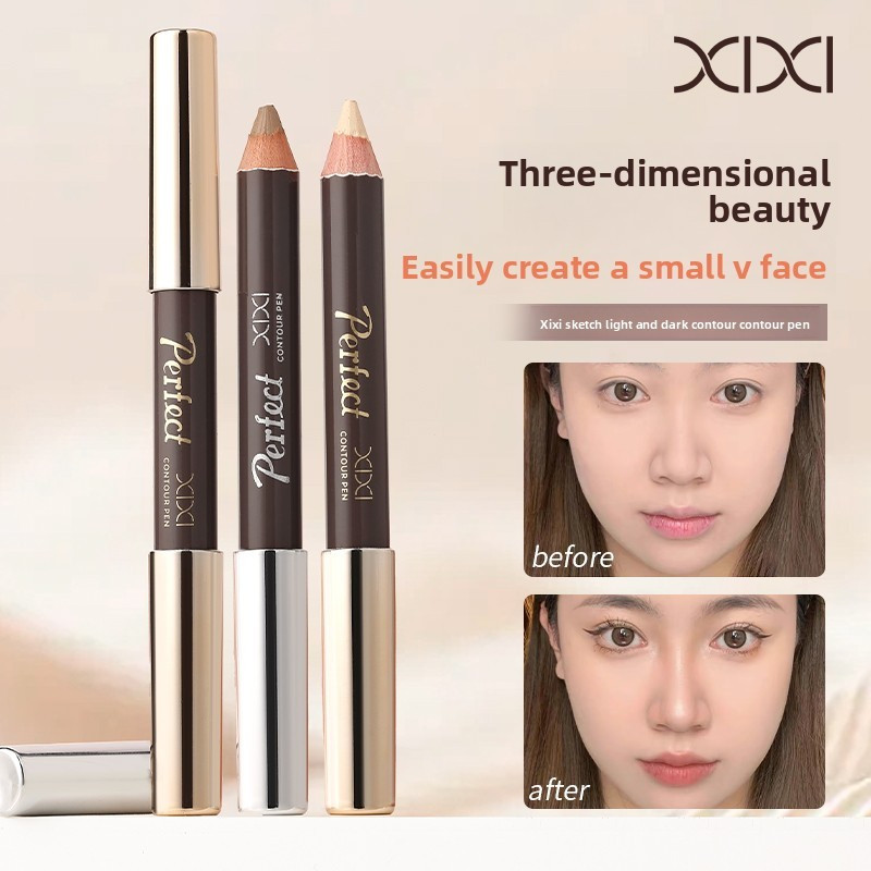 XIXI D910 Bút Tạo Khối 2 Đầu Highlight & Contour, Tán Mịn Tự Nhiên, Tạo Khối Mặt Thon Gọn, Makeup Contour Stick