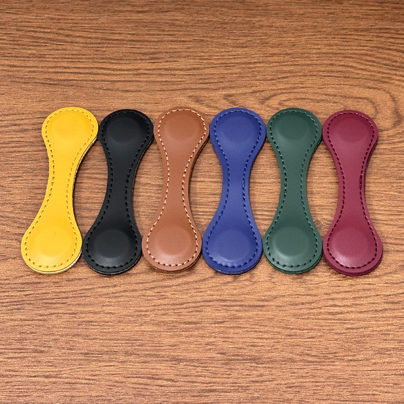Hàng sẵn có Crazy Horse Leather Hai mặt Từ tính Bookmark Clip Handmade Lớp đầu tiên Sổ tay da bò Trang trí sáng tạo dễ thương HBJ7