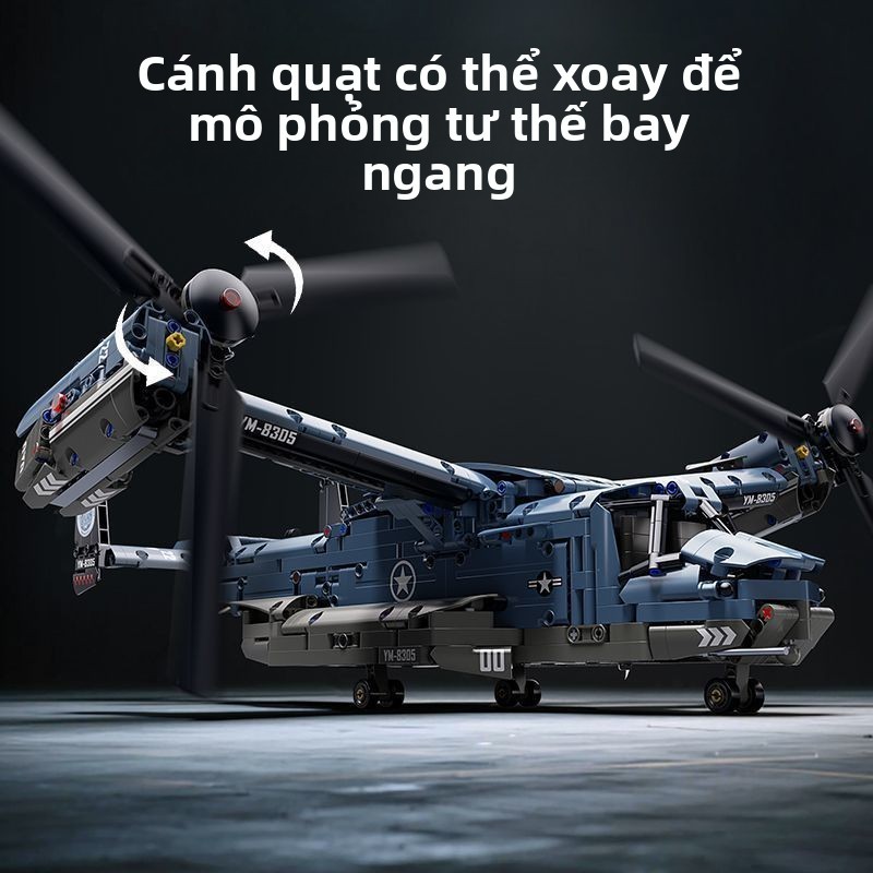 Của Cá Đại Bàng V22 Trực Thăng Khối Xây Dựng Trẻ Em Giáo Dục Lắp Ráp Đồ Chơi Mô Hình Bé Trai Bé Gái Quà Tặng