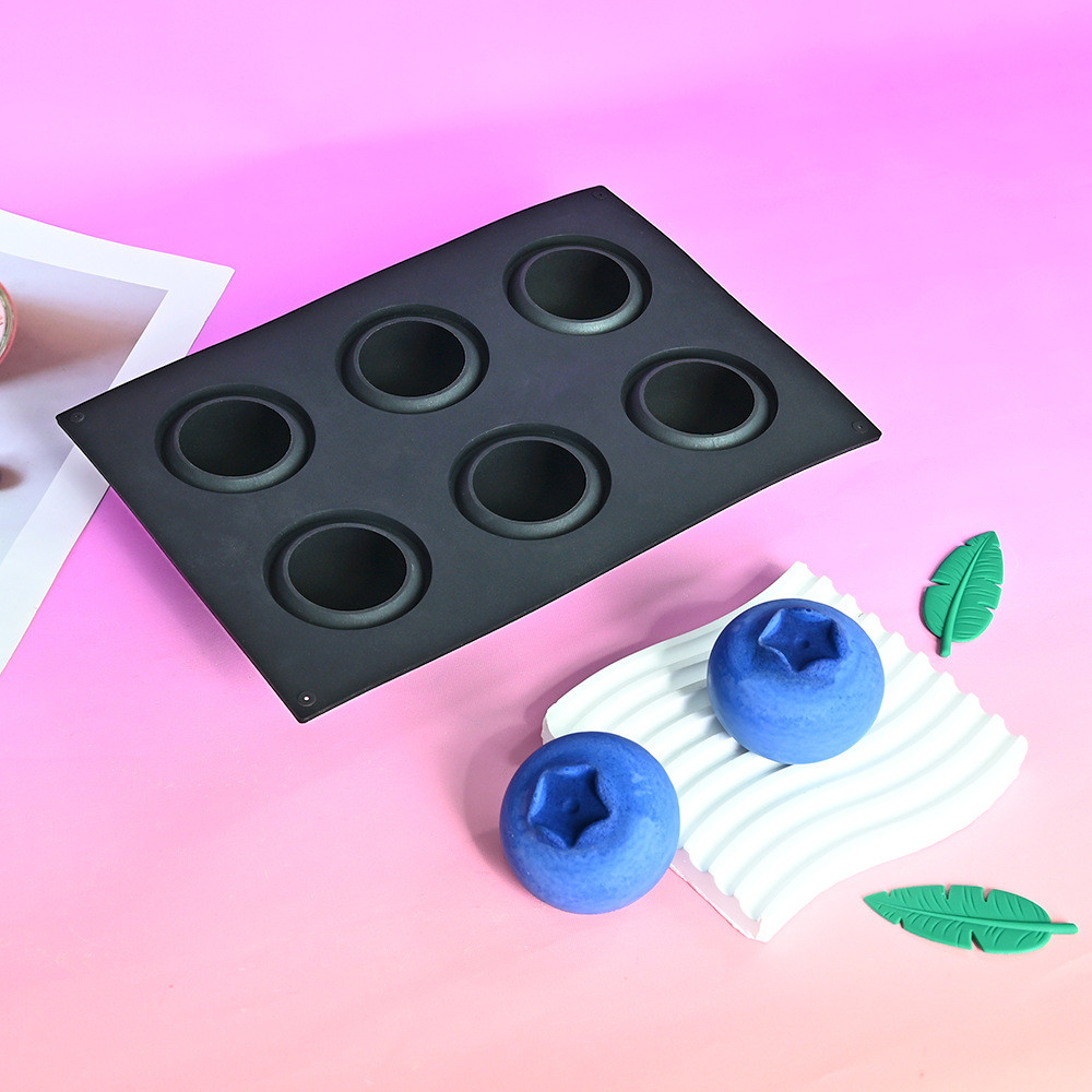 6 Khoang Lớn việt quất blackcurrant raspberry mousse Bánh Khuôn Trái Cây Kem Socola Khuôn Silicon DIY Dụng Cụ Làm Bánh
