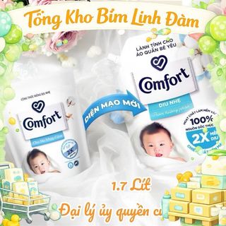 Nước Xả Vải Comfort Dịu Nhẹ Thơm Hương Phấn Cho Quần Áo Bé - Túi 1.7L