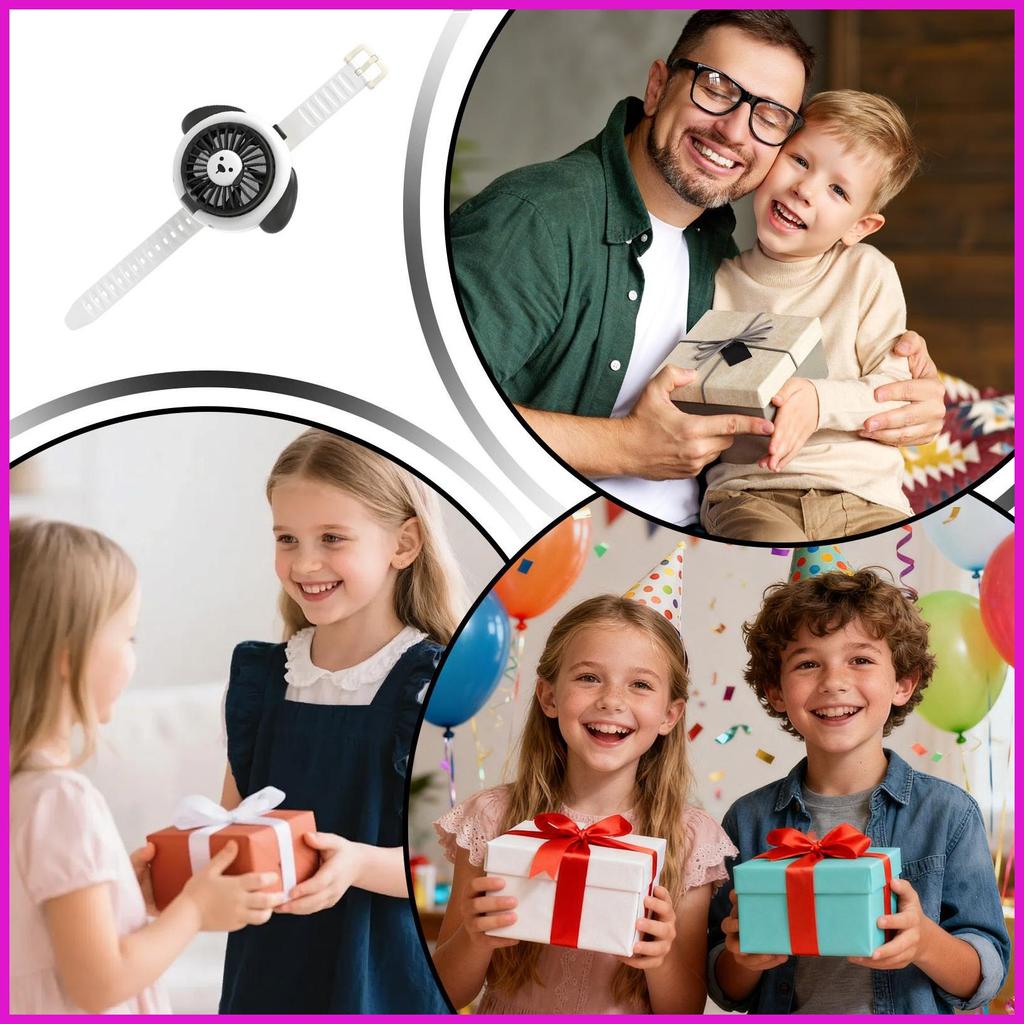 Quạt Cá Nhân 3 Tốc Độ Hình Đồng Hồ Làm Mát Không Khí Thiết Bị Sạc Quạt Di Động Nhỏ Có Dây Đeo Cổ Tay Cho Du Lịch lyuvn