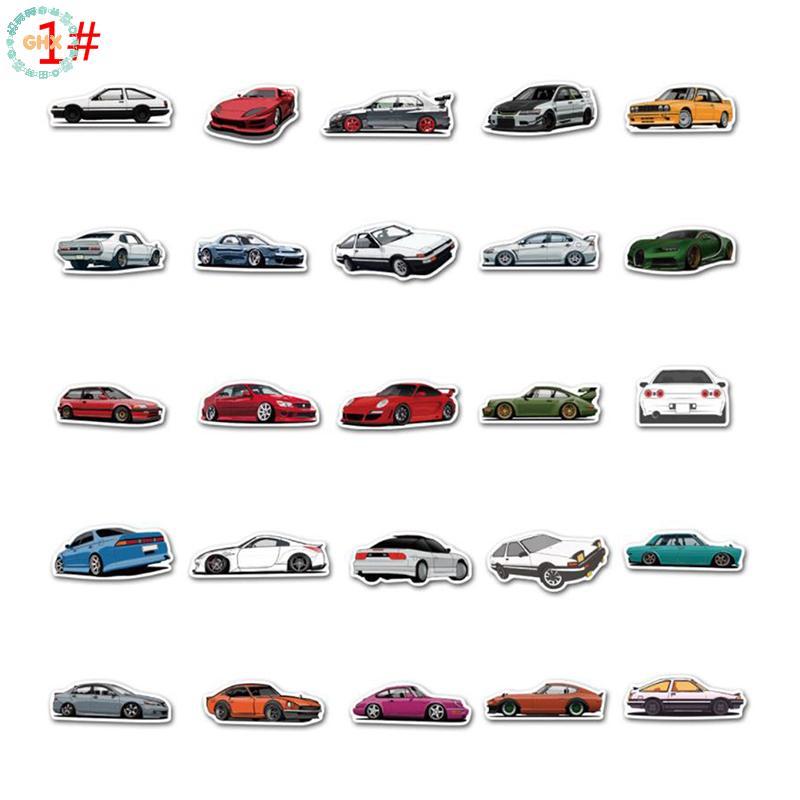 50 Miếng sticker xe ô tô JDM trang trí guitar / vali / ván trượt