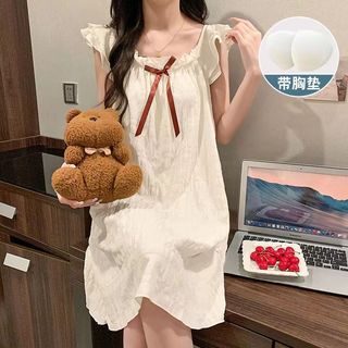 Sling Váy Ngủ Cotton Mây Cho Nữ Với Miếng Lót Ngực, Phù Hợp Mặc Mùa Hè Và Hàng Ngày