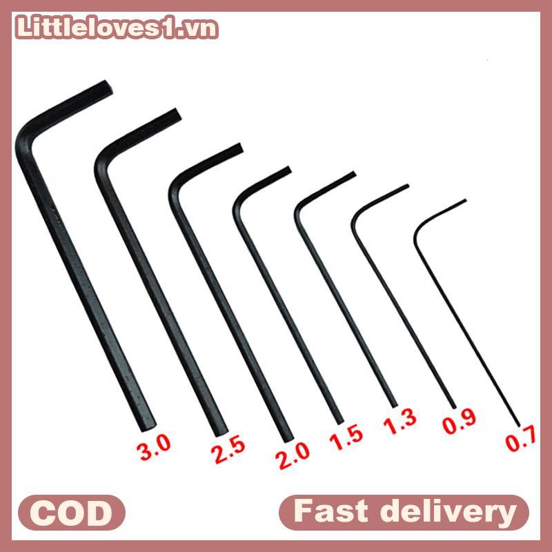 Littleloves1 Bộ 7 chìa khóa lục giác mini 0.7mm–3mm, đầu lục giác 0.7mm–3mm, 7 chi tiết, cờ lê mini Allen, bộ dụng cụ VN