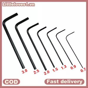 Littleloves1 Bộ 7 chìa khóa lục giác mini 0.7mm–3mm, đầu lục giác 0.7mm–3mm, 7 chi tiết, cờ lê mini Allen, bộ dụng cụ VN