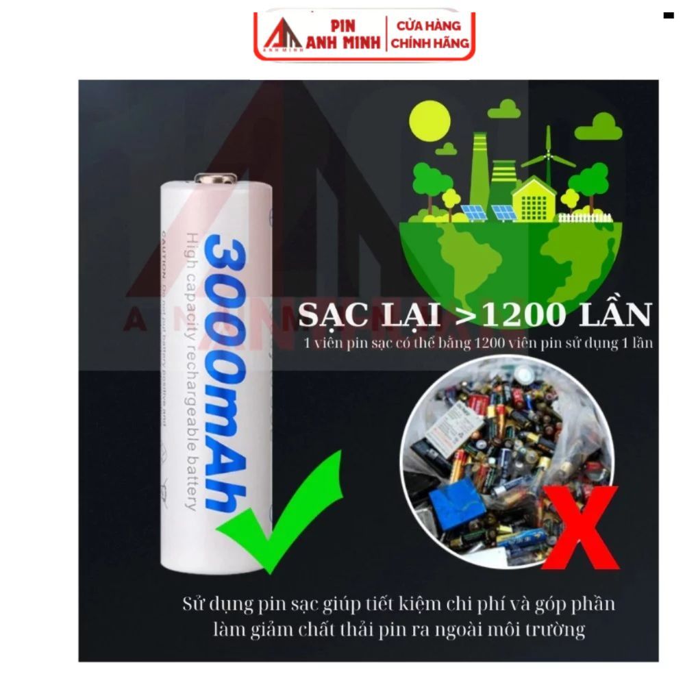 Pin sạc Beston AA / AAA 1.2V Dung lượng cao 3300mAh ... 600mAh Pin Tiểu 2A Pin Đũa 3A Chất Lượng Cao BT01
