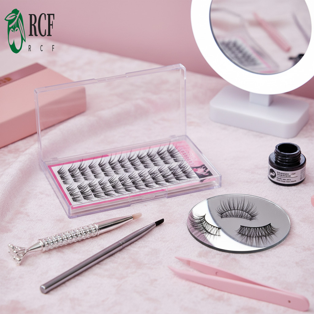 COD+Nhíp tặng kèm✨ Phong Cách Pháp Khối Lượng Tự Nhiên Lông Mi Sợi Tổng Hợp C Curl Đen 9-13mm Có Thể Tái Sử Dụng