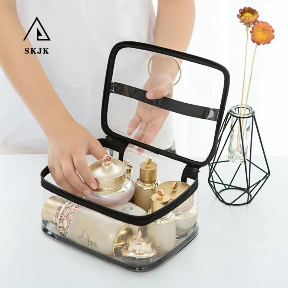 Túi Đựng Mỹ Phẩm Bằng TPU Trong Suốt Có Khóa Kéo Tiện Dụng Mang Theo Du Lịch Cho Nữ