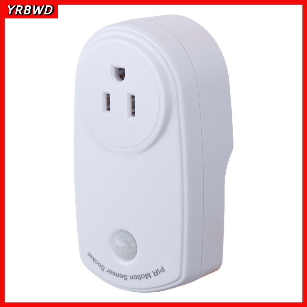 Công tắc cảm biến chuyển động YRBWD, Ổ cắm đèn cảm biến chuyển động màu trắng bằng nhựa, Đồng di động 120V / 60HZ Ổ cắm cảm ứng hồng ngoại con người Electrician