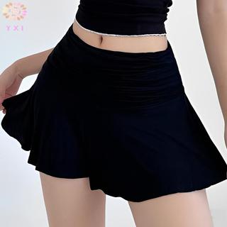 Váy chữ A ngắn eo thấp có quần lót nội bộ, mới và an toàn cho mùa hè