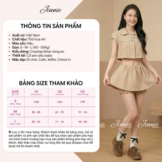 Set Bộ Nữ Sang Chảnh 3 CT Áo Thô Hoa Nhí Cúc Bọc Mix Quần Váy Cạp Trễ Style Ulzzang Hàn Quốc