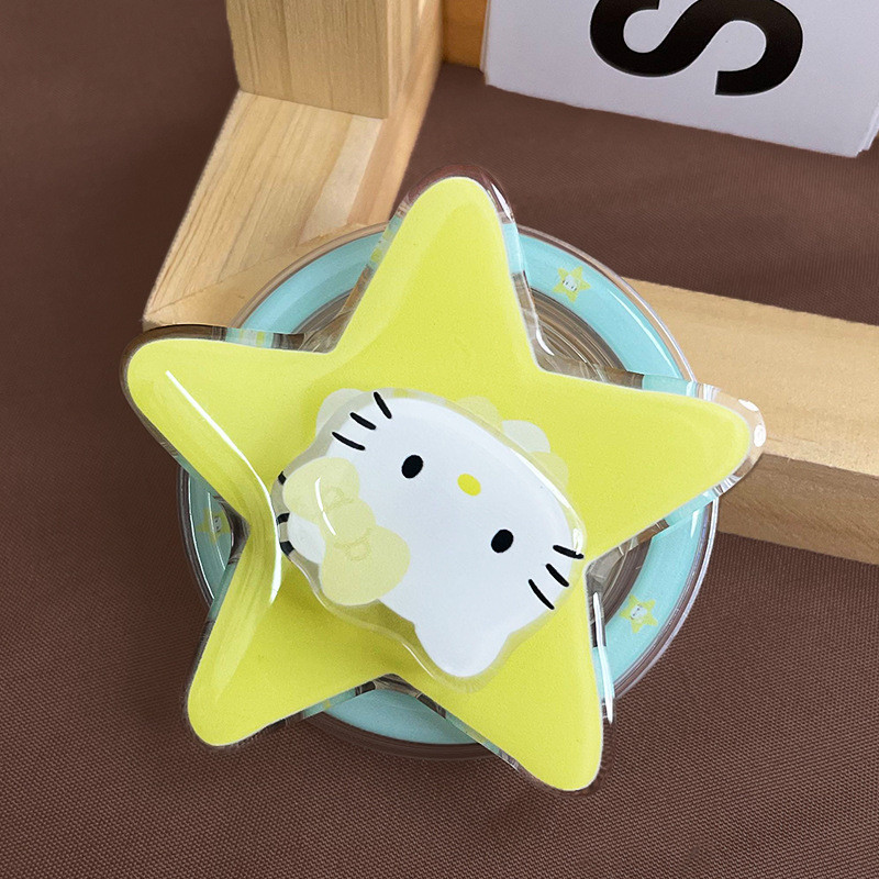 Giá đỡ điện thoại từ tính Hello Kitty dễ thương | Giá đỡ túi khí có thể điều chỉnh | Tay cầm chắc chắn cho du lịch văn phòng tại nhà