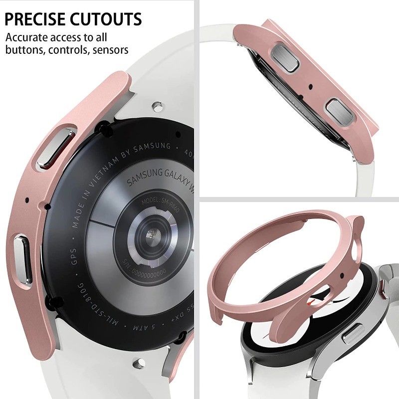 Ốp Bảo Vệ PC Rỗng Cho Galaxy Watch 6 44mm 40mm Vỏ Bảo Vệ Cứng Ốp Lưng Cho Samsung Galaxy Watch 6 Classic 47mm 43mm Vỏ Bảo Vệ Nửa Rỗng