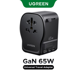 UGREEN Nexode 65W Bộ chuyển đổi du lịch đa năng Phích cắm có thể chuyển đổi Vương quốc Anh / US / DE  Ổ cắm 2 trong 1