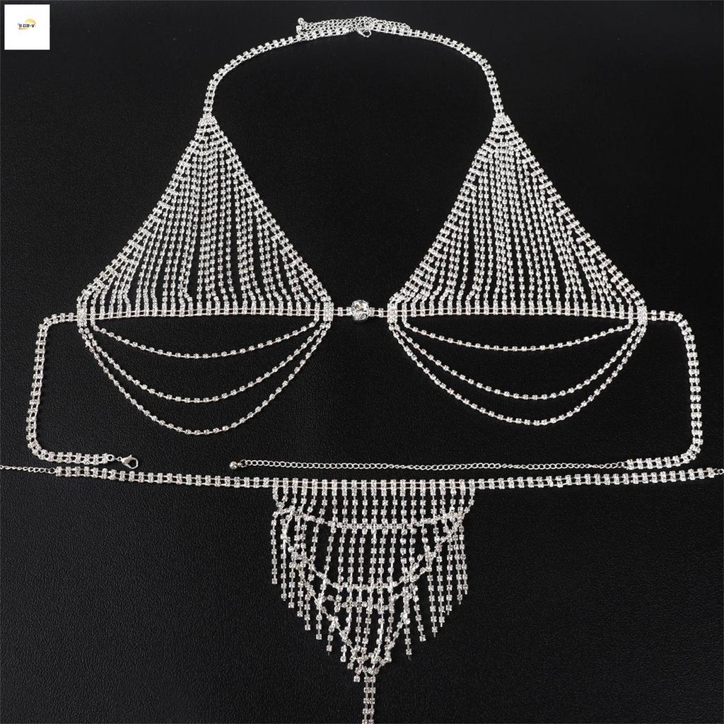 Áo Ngực Bikini Viền Kim Cương Giả - Trang Phục Dự Tiệc Và Sân Khấu Cho Nữ