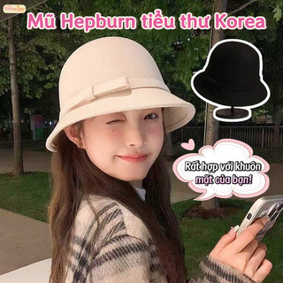 【BabyJoy】Mũ Hepburn tiểu thư Korea,chất liệu nỉ sang trọng thanh lịch,có dây chỉnh vòng đầu,Thiết kế cổ điển retro