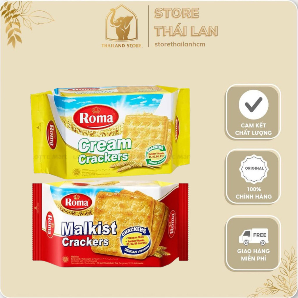 Bánh Quy Giòn Đường Roma Malkist Sweet Crackers (Gói 105g - Đỏ/Vàng ...