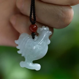 Mặt dây chuyền gà ngọc bích, vòng cổ ba chiều, phù hợp với cung hoàng đạo