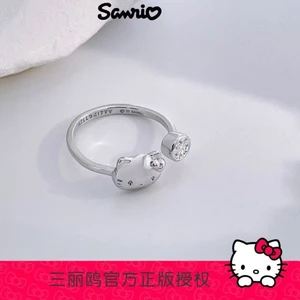Nhẫn hoạt hình dễ thương tinh tế thời trang kim cương Hello Kitty Zircon