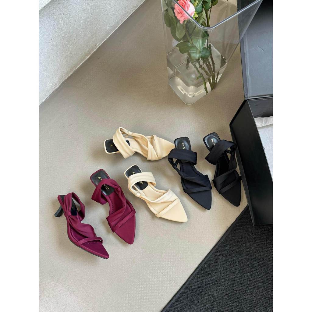 Giày Sandal Mũi Nhọn TT Nữ Mùa Hè Ren Đeo Chéo Giày Thời Trang Cao Gót Sang Trọng Thời Trang Phù Hợp Với Váy Giày