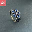 Nhẫn nữ cloisonné men hoa, phong cách nông thôn tươi mát với thiết kế silver droplet đa năng