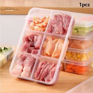 TRTR Trong Suốt 6 Lưới Hộp Bảo Quản Tủ Lạnh Dung Tích Lớn Hộp Bảo Quản Thịt Đông Lạnh Ngăn Thực Phẩm Dụng Cụ Nhà Bếp VN