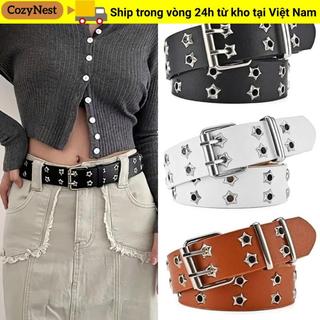 Thắt lưng COZYNEST da phong cách Hip Hop Gothic và Punk Rock với thiết kế mắt sao