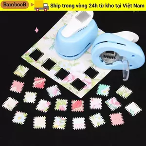 Dập nổi tem thủ công BAMBOOB, máy dập nổi DIY tinh tế, đục lỗ hình tem di động cho scrapbooking giấy