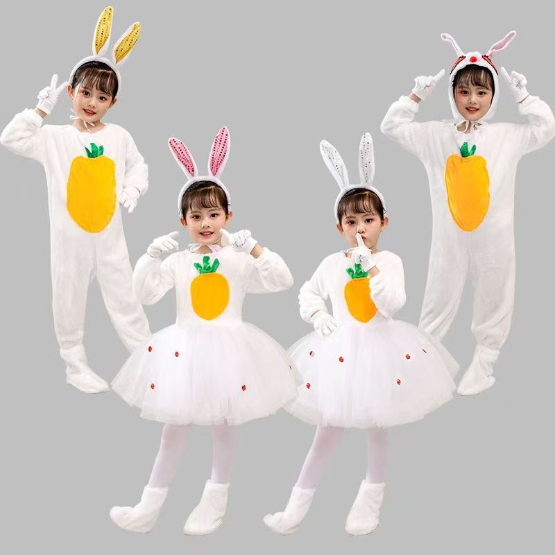 💕 HÀNG CÓ SẴN – Đầm Trang Phục Trẻ Em 3‑12 tuổi – Con Thỏ + Hoạt Hình Động Vật, Thích hợp Halloween, Giáng Sinh & Ngày Trẻ Em 🎃🎉