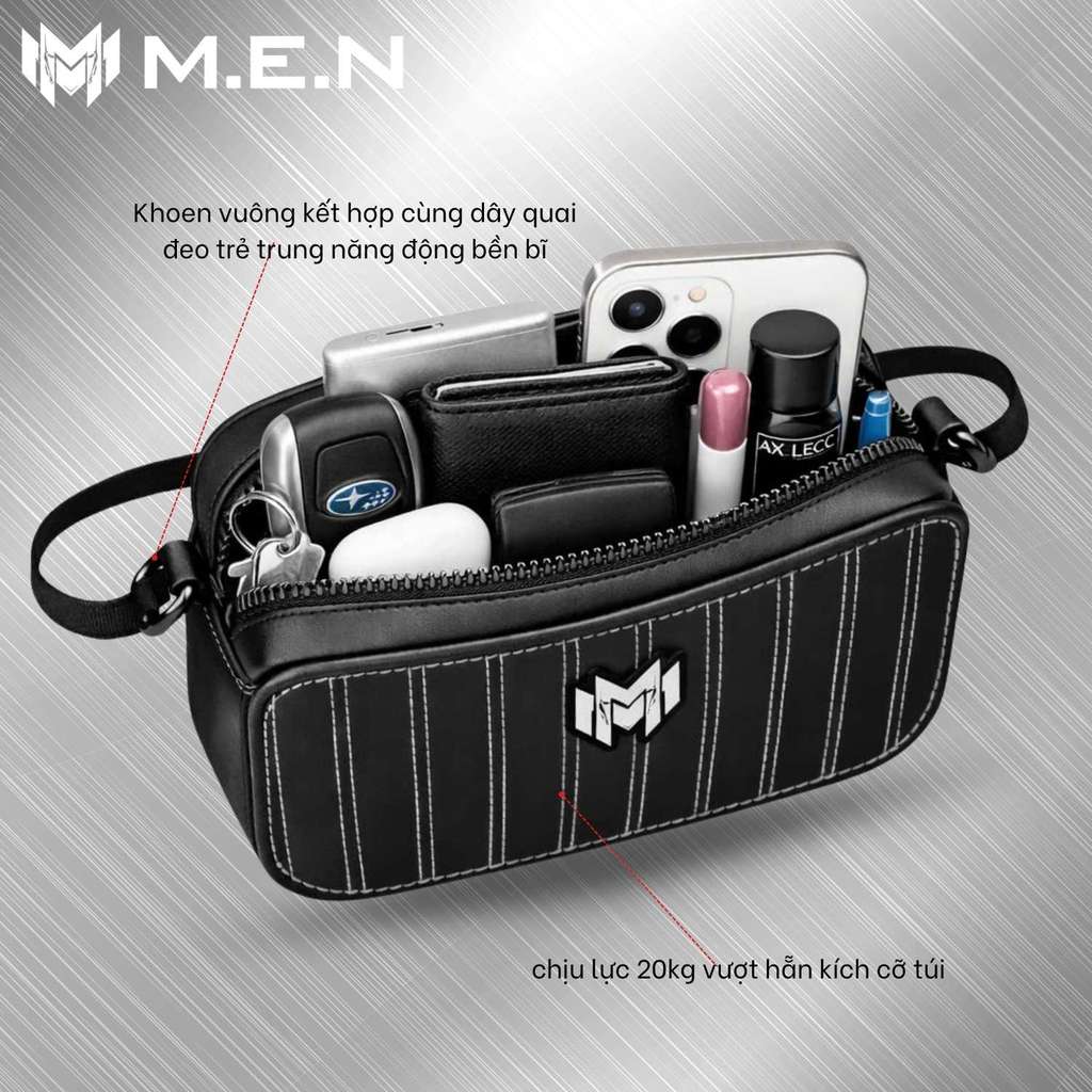 Túi đeo vai da hoạ tiết Captand M.E.N chống trầy [NEW]