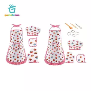 Bộ quần áo đầu bếp gamchiano Tạp dề trẻ em Đồ chơi giáo dục học tập sớm cho trẻ em Quà tặng