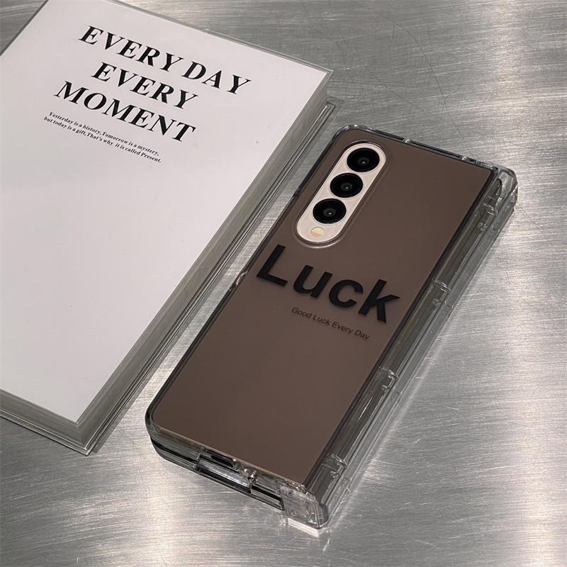 Chữ May Mắn Nicce Good Ốp Lưng Điện Thoại Thích Hợp Cho Samsung Galaxy ZFold7 zfold6 Dây Gấp Vỏ Cứng Cho Z Fold 7 6 5 4 3 5G Vỏ Bảo Vệ